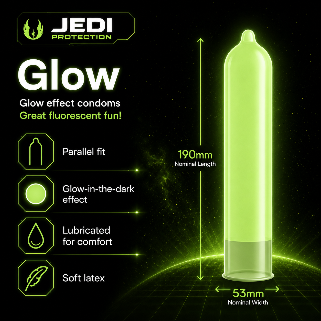 Jedi Protection Glow-in-the-Dark Condoms